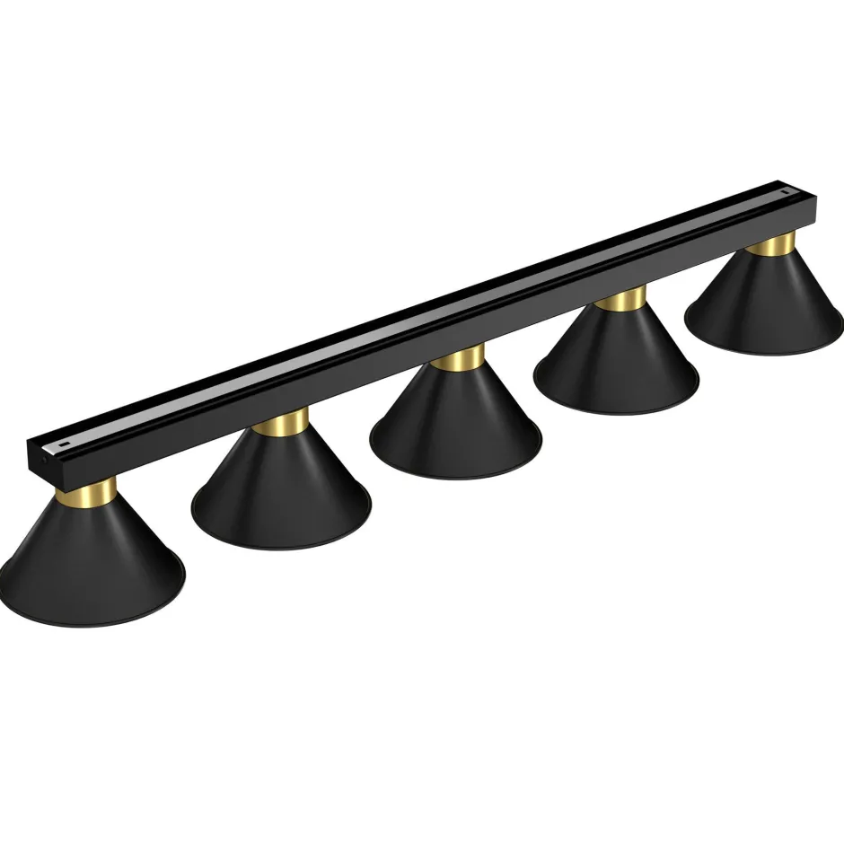 Deckenleuchten|Flurlampen*Luminex Deckenleuchte RIAN Metall 5-flammig Schwarz Gold