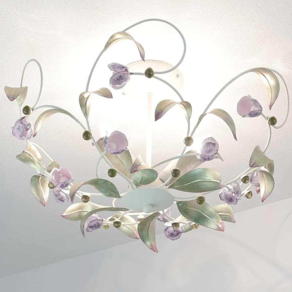 Florale Lampen|Wohnzimmerlampen*Luminex Deckenleuchte ROSE Ø64cm 3-flmg