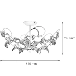 Luminex Deckenleuchte ROSE Ø64cm 5-flmg< Florale Lampen|Wohnzimmerlampen