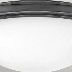 Deckenleuchten|Flurlampen*Elstead Deckenleuchte rund Ø 48,3 cm Schwarz Weiß Metall Glas