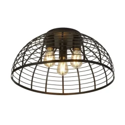 Deckenleuchten|Flurlampen*Searchlight Deckenleuchte rund Ø 40 cm Schwarz Metall 3x E27