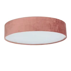 Searchlight Deckenleuchte rund Ø 50cm H: 10cm Rosa Samt Schirm 3x E27< Wohnzimmerlampen|Schlafzimmer Lampen