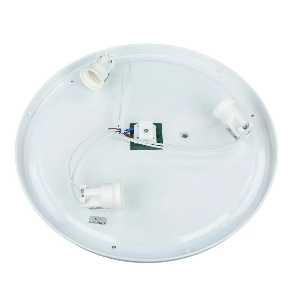 Searchlight Deckenleuchte rund Ø 50cm H: 10cm Rosa Samt Schirm 3x E27< Wohnzimmerlampen|Schlafzimmer Lampen