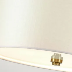 Elstead Deckenleuchte rund 46 cm Stoff in Creme Messing< Deckenleuchten|Flurlampen