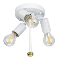 Elstead Deckenleuchte rund 46 cm Stoff in Creme Messing< Deckenleuchten|Flurlampen