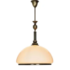 Glaslampen|Jugendstil Lampen*Jupiter Deckenleuchte rund Ø40cm Messing antik Weiß Lampe