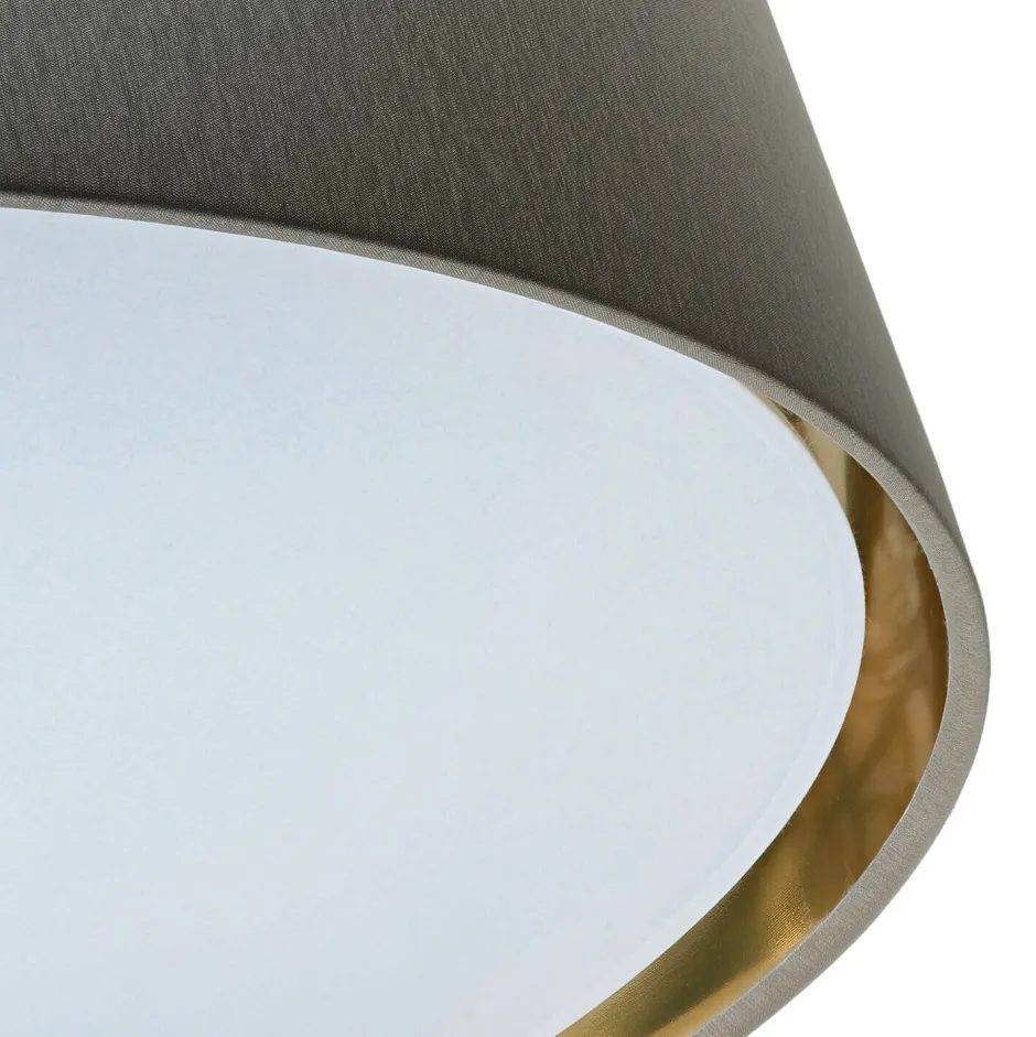 TK Lighting Deckenleuchte rund für 4x E27 Stoff in Beige Gold< Stofflampen|Moderne Lampen