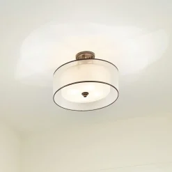 Elstead Deckenleuchte rund in Weiß Bronze antik CANELADO< Deckenleuchten|Bürolampen