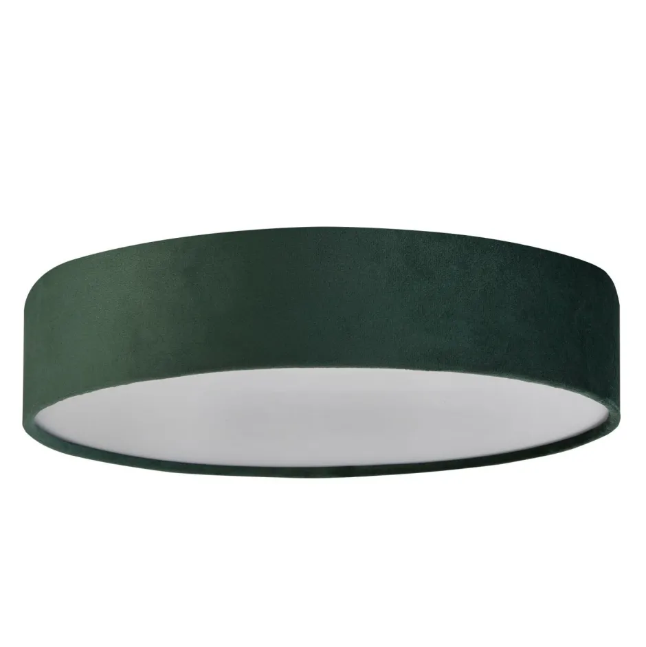 Deckenleuchten|Flurlampen*Searchlight Deckenleuchte Samt Schirm rund Ø 50cm H: 10cm Grün 3x E27