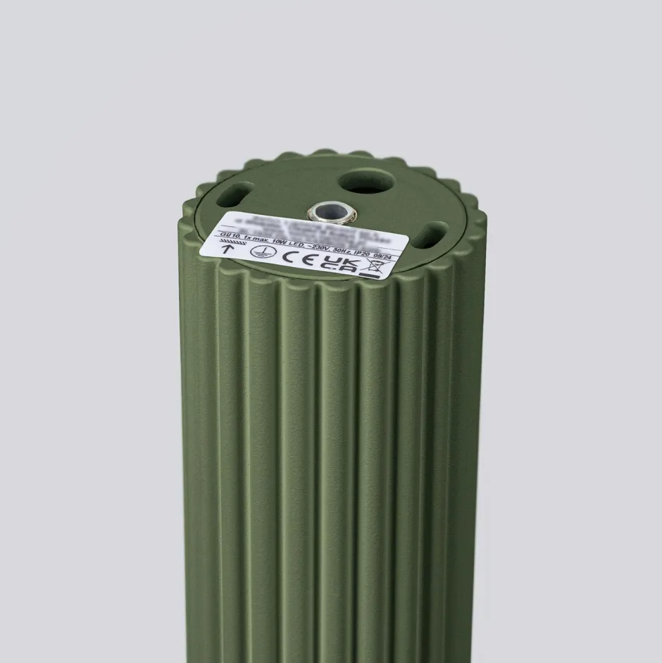 Sollux Deckenleuchte schmal Ø 6,5 cm H: 40 cm Aluminium in Grün GU10< Flurlampen|Wohnzimmerlampen