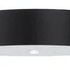 Stofflampen|Moderne Lampen*Sollux Deckenleuchte Schwarz Ø 50 cm rund flach Stoff Glas