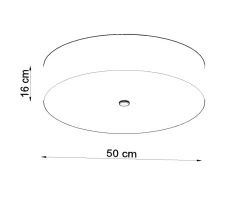 Stofflampen|Moderne Lampen*Sollux Deckenleuchte Schwarz Ø 50 cm rund flach Stoff Glas