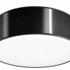 Sollux Deckenleuchte Schwarz Ø 25 cm rund flach E27 ATISS< Deckenleuchten|Flurlampen