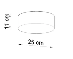 Sollux Deckenleuchte Schwarz Ø 25 cm rund flach E27 ATISS< Deckenleuchten|Flurlampen