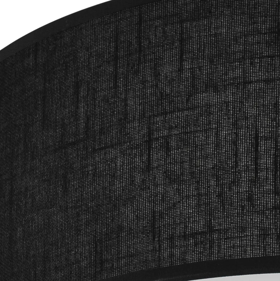 Deckenleuchten|Flurlampen*Lamkur Deckenleuchte Schwarz Ø 35 cm rund flach Stoff blendarm E27