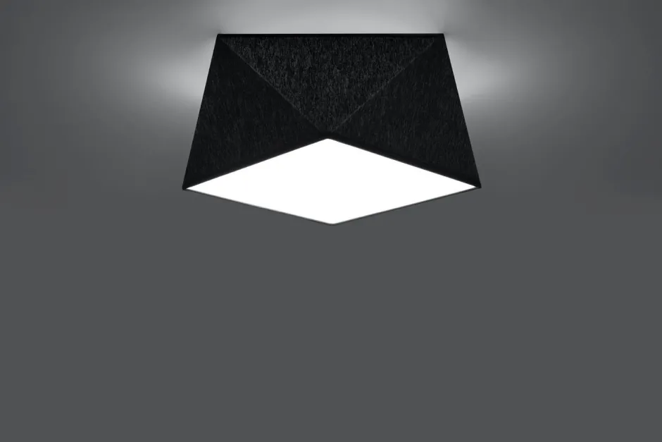 Wohnzimmerlampen|Moderne Lampen*Sollux Deckenleuchte Schwarz B:30cm geometrisch E27