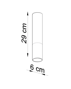 Küchenlampen|Moderne Lampen*Sollux Deckenleuchte Schwarz Chrom Ø 6 cm H: 29 cm Zylinder