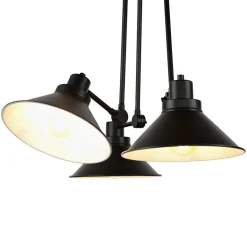 Nowodvorski Deckenleuchte Schwarz 3-flmg 61-152cm SIMONA Lampe< Industrie Lampen|Wohnzimmerlampen