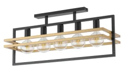 Deckenleuchten|Moderne Lampen*Sigma Deckenleuchte Schwarz Gold L:76 cm 5-flammig E27