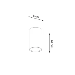 Küchenlampen|Moderne Lampen*Sollux Deckenleuchte Schwarz klein Ø 6 cm Metall GU10 Aufputz