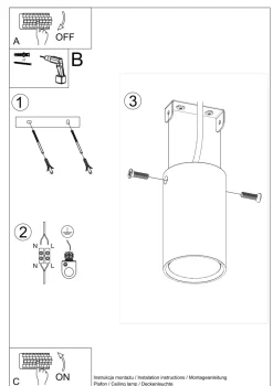 Küchenlampen|Moderne Lampen*Sollux Deckenleuchte Schwarz klein Ø 6 cm Metall GU10 Aufputz