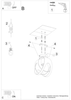 Deckenleuchten|Flurlampen*Sollux Deckenleuchte Schwarz Kugel Ø 16 cm klein E27 Modern