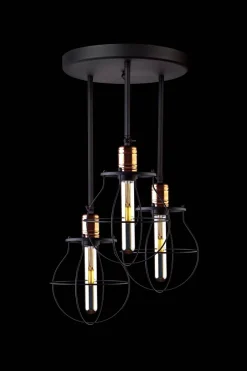 Nowodvorski Deckenleuchte Schwarz Kupfer Ø 35 cm 3-flammig E27 Metall< Deckenleuchten|Vintage Lampen