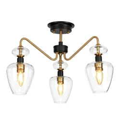Elstead Deckenleuchte Schwarz Messing Esszimmer Wohnzimmer< Deckenleuchten|Glaslampen
