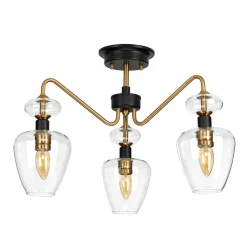 Elstead Deckenleuchte Schwarz Messing Esszimmer Wohnzimmer< Deckenleuchten|Glaslampen