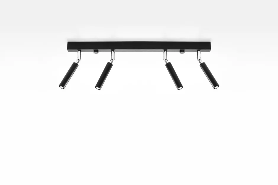 Sollux Deckenleuchte Schwarz Metall 4-flammig 60 cm lang< Deckenleuchten|Flurlampen