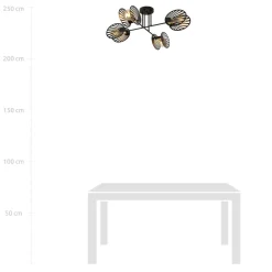 Deckenleuchten|Moderne Lampen*Emibig Deckenleuchte Schwarz Metall 86 cm lang 4-flammig