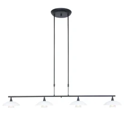 Steinhauer Deckenleuchte Schwarz Opalweiß 120 cm inkl. G9 blendarm< Deckenleuchten|Badezimmer Lampe
