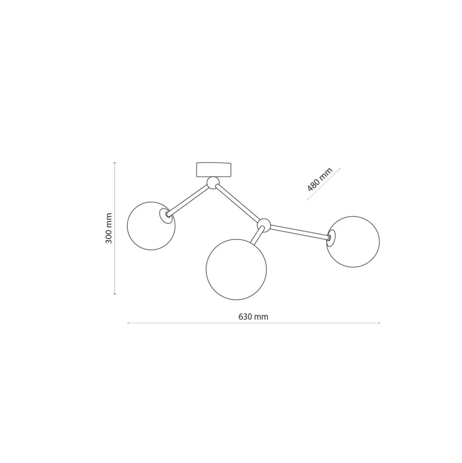 Wohnzimmerlampen|Glaslampen*TK Lighting Deckenleuchte Schwarz Weiß Glas Metall 3-flammig Modern
