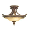 Elstead Deckenleuchte SERNOY in Bronze Creme Ø48cm Glas Metall< Glaslampen|Rustikale Lampen