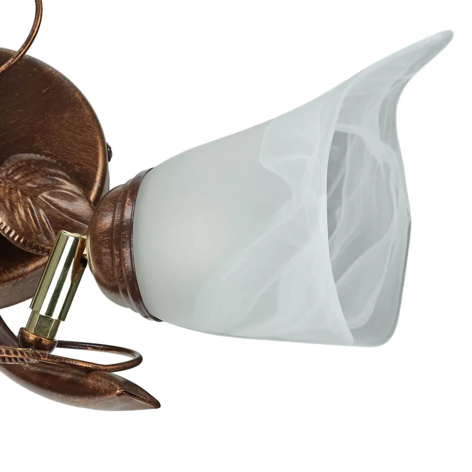 Glaslampen|Rustikale Lampen*Lamkur Deckenleuchte Shabby Braun antik Floral Wohnzimmer