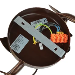 Glaslampen|Rustikale Lampen*Lamkur Deckenleuchte Shabby Braun antik Floral Wohnzimmer