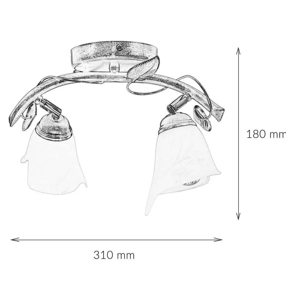 Glaslampen|Rustikale Lampen*Lamkur Deckenleuchte Shabby Braun antik Floral Wohnzimmer