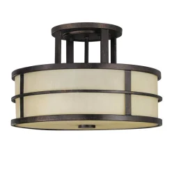 Glaslampen|Designerlampen*Elstead Deckenleuchte SHOJI Creme Ø34cm Wohnzimmer Lampe