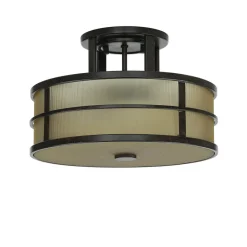 Glaslampen|Designerlampen*Elstead Deckenleuchte SHOJI Creme Ø34cm Wohnzimmer Lampe