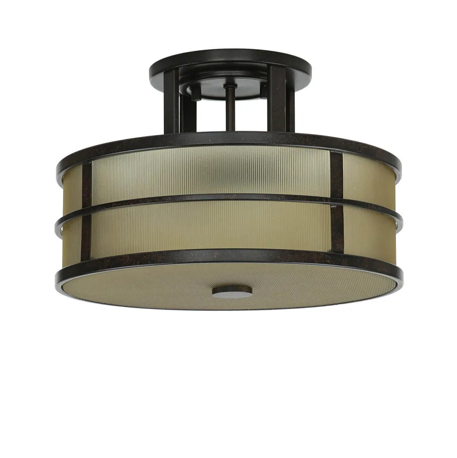 Glaslampen|Designerlampen*Elstead Deckenleuchte SHOJI Creme Ø34cm Wohnzimmer Lampe