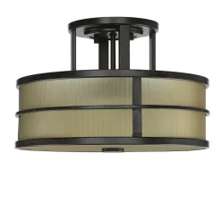 Glaslampen|Designerlampen*Elstead Deckenleuchte SHOJI Creme Ø34cm Wohnzimmer Lampe