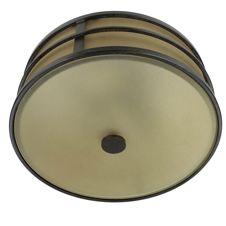 Glaslampen|Designerlampen*Elstead Deckenleuchte SHOJI Creme Ø34cm Wohnzimmer Lampe