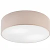 Lamkur Deckenleuchte Stoff Ø 45 cm rund flach blendarm Beige 2x E27< Deckenleuchten|Flurlampen