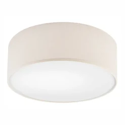 Deckenleuchten|Flurlampen*Lamkur Deckenleuchte Stoff Ø 35 cm rund Creme blendarm flach für E27