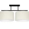 Belis Deckenleuchte Stoff blendarm Schwarz Creme E27 L:70 cm< Bürolampen|Wohnzimmerlampen