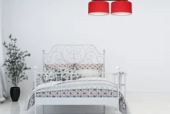 Belis Deckenleuchte Stoff blendarm Schwarz Rot Weiß E27 70 cm< Bürolampen|Wohnzimmerlampen