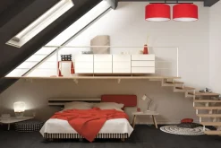 Belis Deckenleuchte Stoff blendarm Schwarz Rot Weiß E27 70 cm< Bürolampen|Wohnzimmerlampen