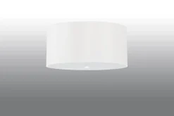Deckenleuchten|Bürolampen*Sollux Deckenleuchte Stoff Glas Weiß Ø 50 cm blendarm 5x E27