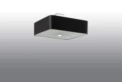 Sollux Deckenleuchte Stoff Glas B: 45 cm quadratisch Schwarz< Wohnzimmerlampen|Stofflampen
