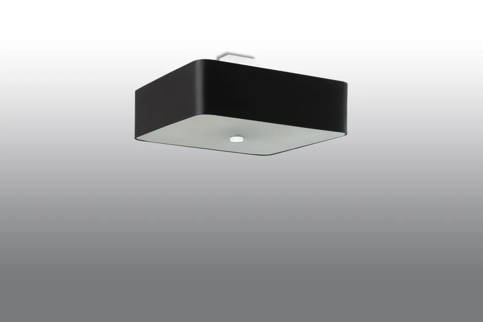 Sollux Deckenleuchte Stoff Glas B: 45 cm quadratisch Schwarz< Wohnzimmerlampen|Stofflampen
